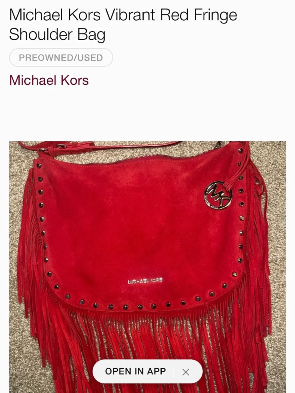 Michael Kors vibrant red fringe bag